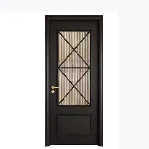 CustomCustom Modern French Arched Glass Interior Wooden Door White Painted Fluted Glass Privacy Swing Wood Door For Bathroom Bed