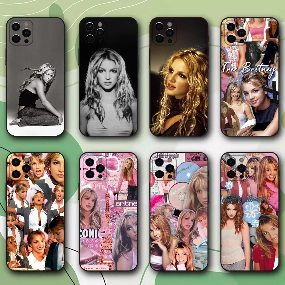 Singer B-Britney Spears Phone Case For iPhone 16,15,14,13,12,11,Pro,X,XS,Max,XR,Plus,Mini Soft Black Cover