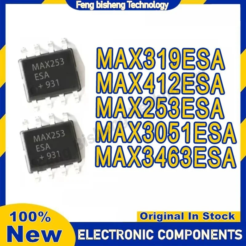 10 PZ MAX253ESA MAX319ESA MAX412ESA MAX3051ESA MAX3463ESA SOP-8 Chip IC 100% Nuovo Originale in magazzino