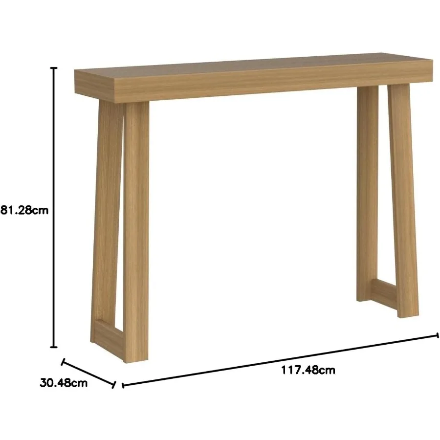 Solid Wood Console Table 46 Inch Sofa Table Narrow Entryway Table for Hallway Behind The Couch Living Room Foyer Easy Assembly