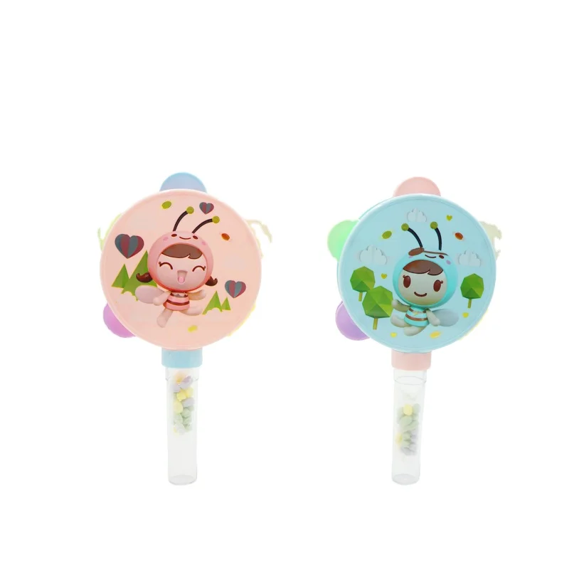 Hot Selling Teng Rui New Plastic Cartoon Tambourine Candy Toys for Boys and Girls