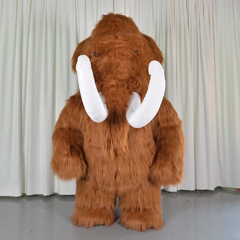 Aufblasbares Plüsch-Mammut-Elefant-Maskottchen-Kostüm für Erwachsene, Fursuit, primigenius, Promotion, Halloween, Cosplay, Party, pelziges Tierkleid