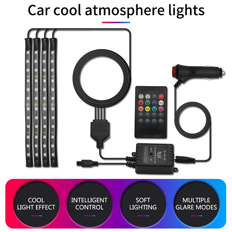 Car Interior Atmosphere Neon Light LED Multi For bmw e46 e90 e60 f10 golf 7 4 6 tesla model 3  passat b6  audi a4 b8 fiat 500