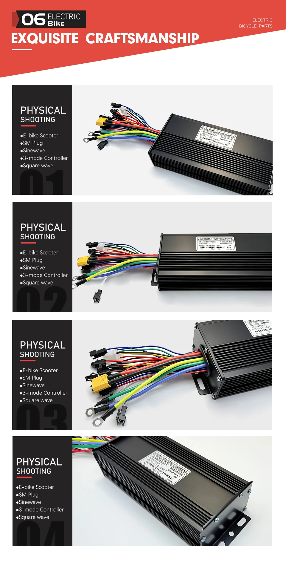 48V 72V 40A 1000W 1500W 2000W Ebike Brushless Motor Sine Wave Controller with S100 NFC LCD Display For E-Mountain Bike Scooter