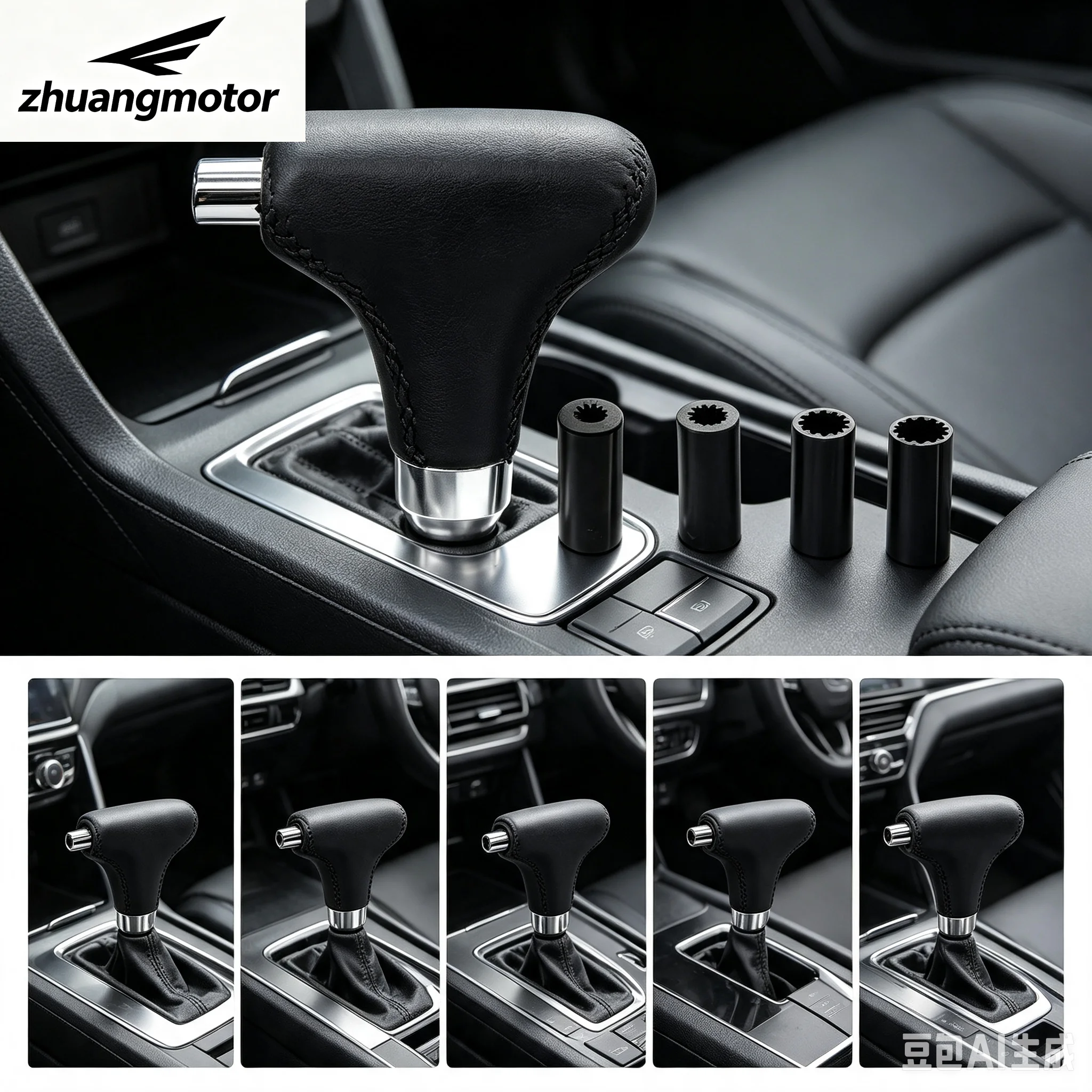 Universal Auto Car Hand-Stitched Gear Shift Knob Shifter PU Leather Manual Cover Fit For Honda Toyota Nissan Mitsubishi Ford
