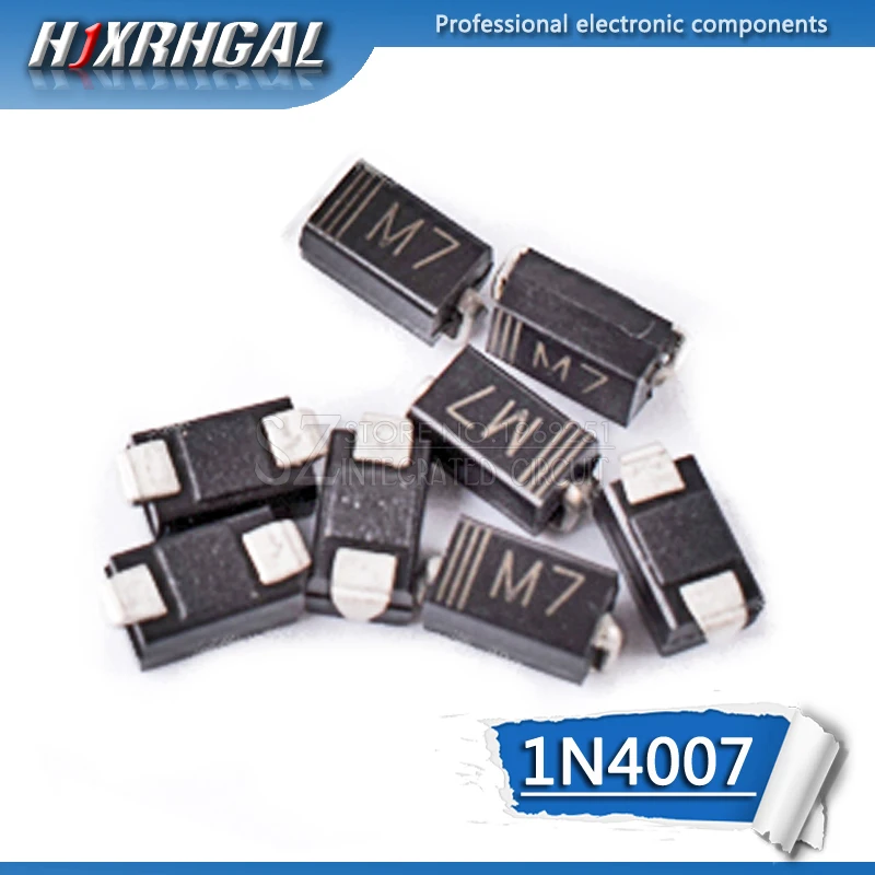 

5 шт., выпрямительный диод, 1N4007, M7, SMD, 1 А, 1000 В, IN4007