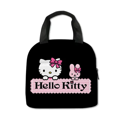 Hello Kitty chat Portable bébé sac à couches Portable une épaule femmes dessin animé Kawaii sac à main en plein air voyage sac à provisions