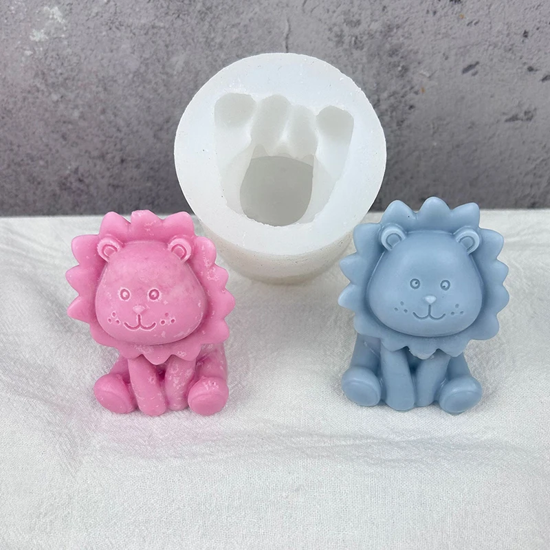 3D Cartoon Lion Silicone Mold - DIY Scented Candles, Homemade Plaster Dolls, Diffuser Stones, and Table Decoration