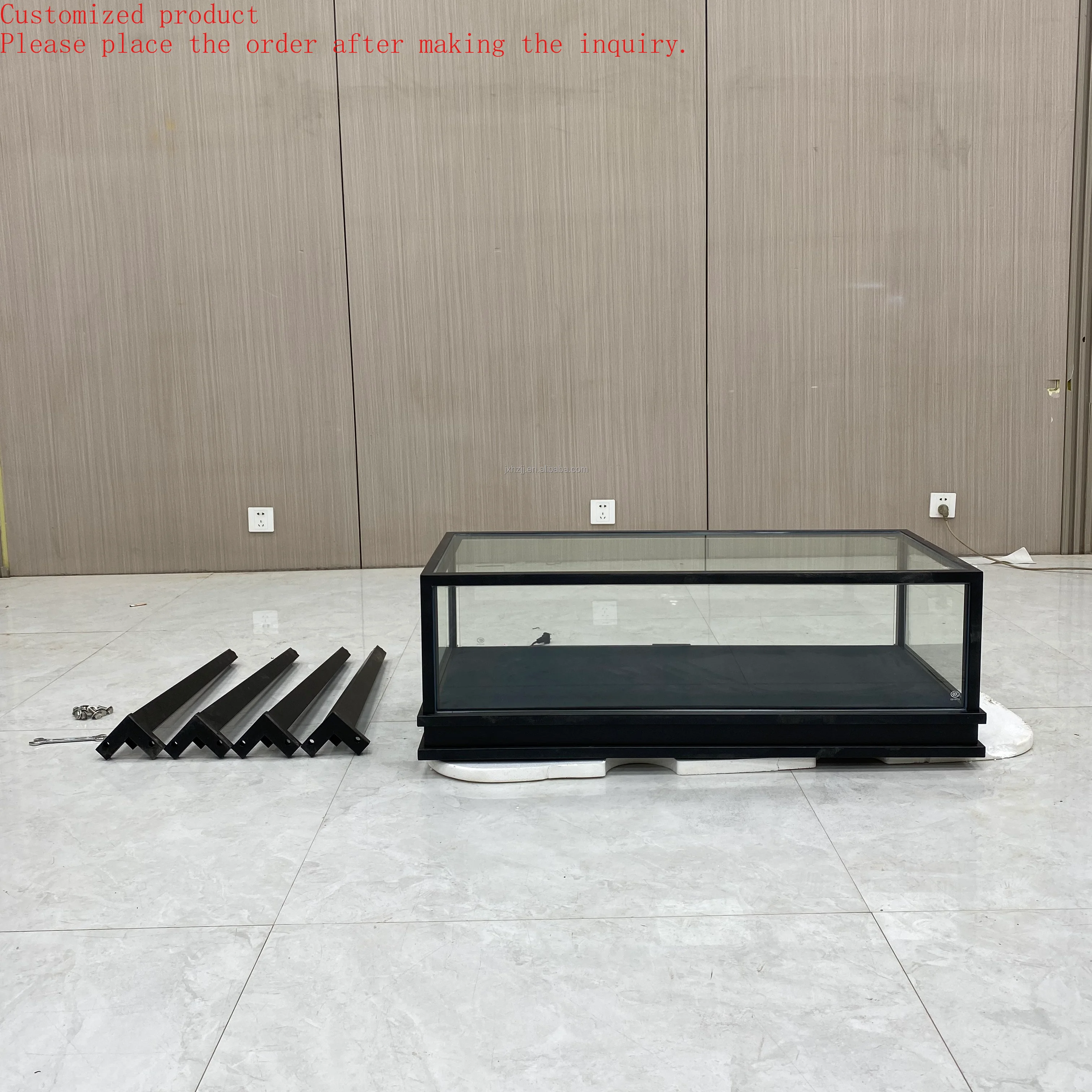 

Customization.Hongzhan Easy Installation Removable Glass Jewellery Display Cabinet for Shopping Mall Jewelry Store Kiosk Counter