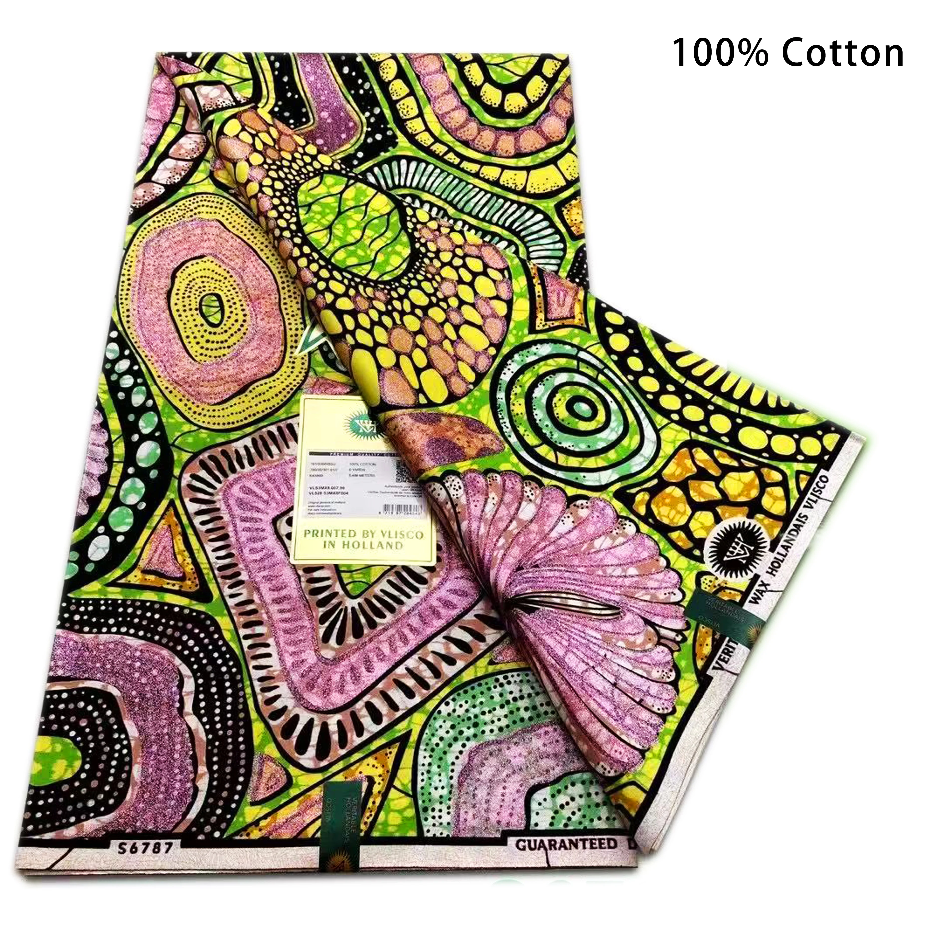 2025Soft Golden Glitter Cotton Ankara Wax Fabric 6 Yards Super Quality African Batik Print Gold Flash Grand Wax Fabric