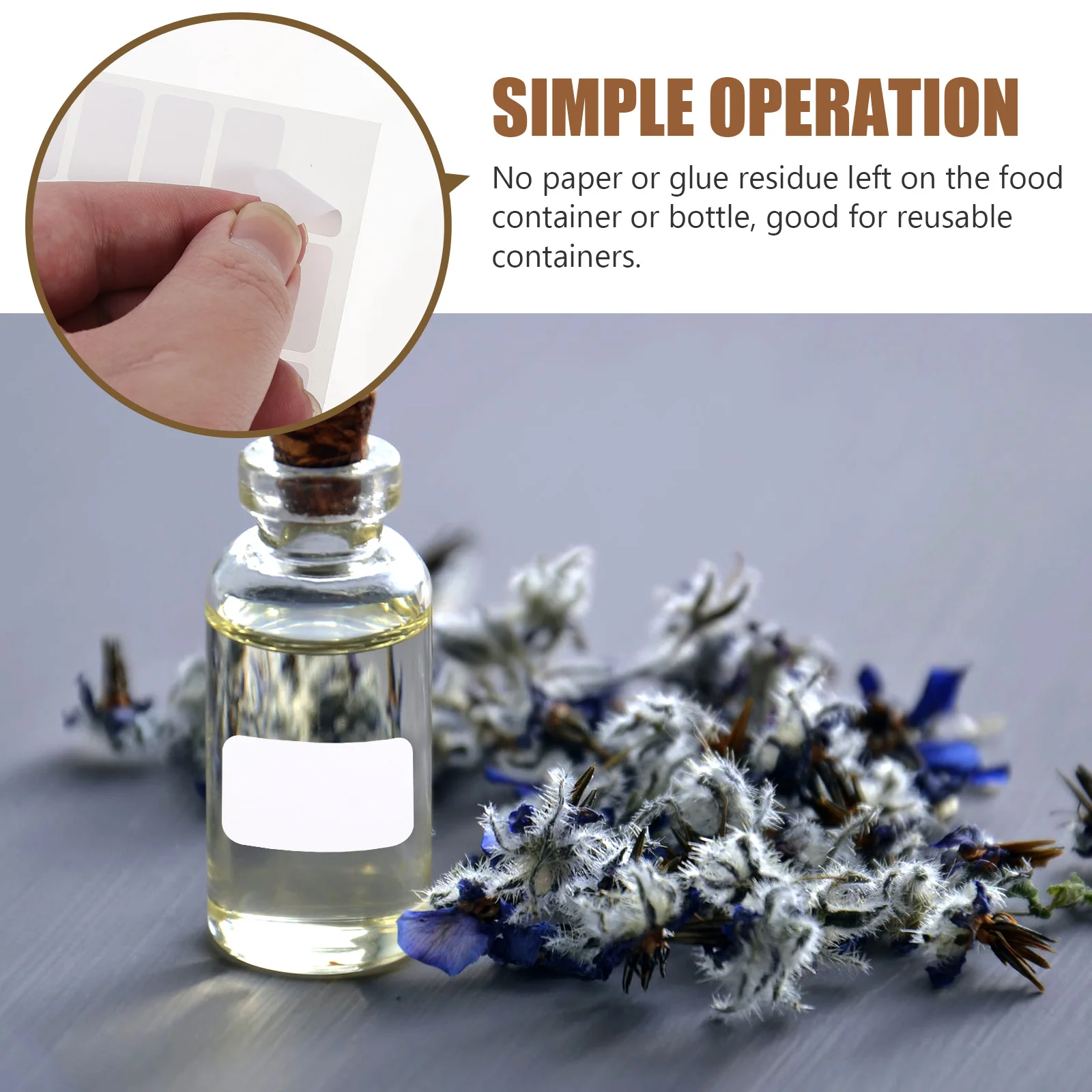 

50 Sheets Blank Stickers Label Marking Sticker Handwritten Note Easy to Write for Jars Bottles Containers Label Stickers