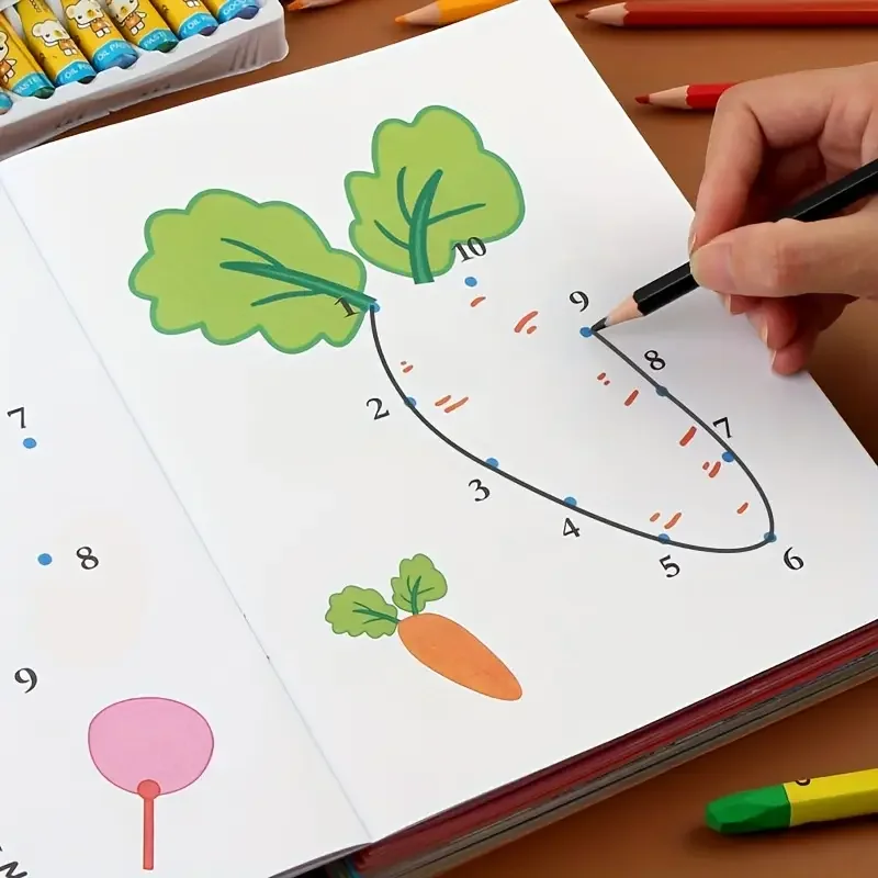 8 Books Coloring Book for Children Featuring Connect-The-Dots Designs,  Drawing Activity That Helps with Number Recognition.