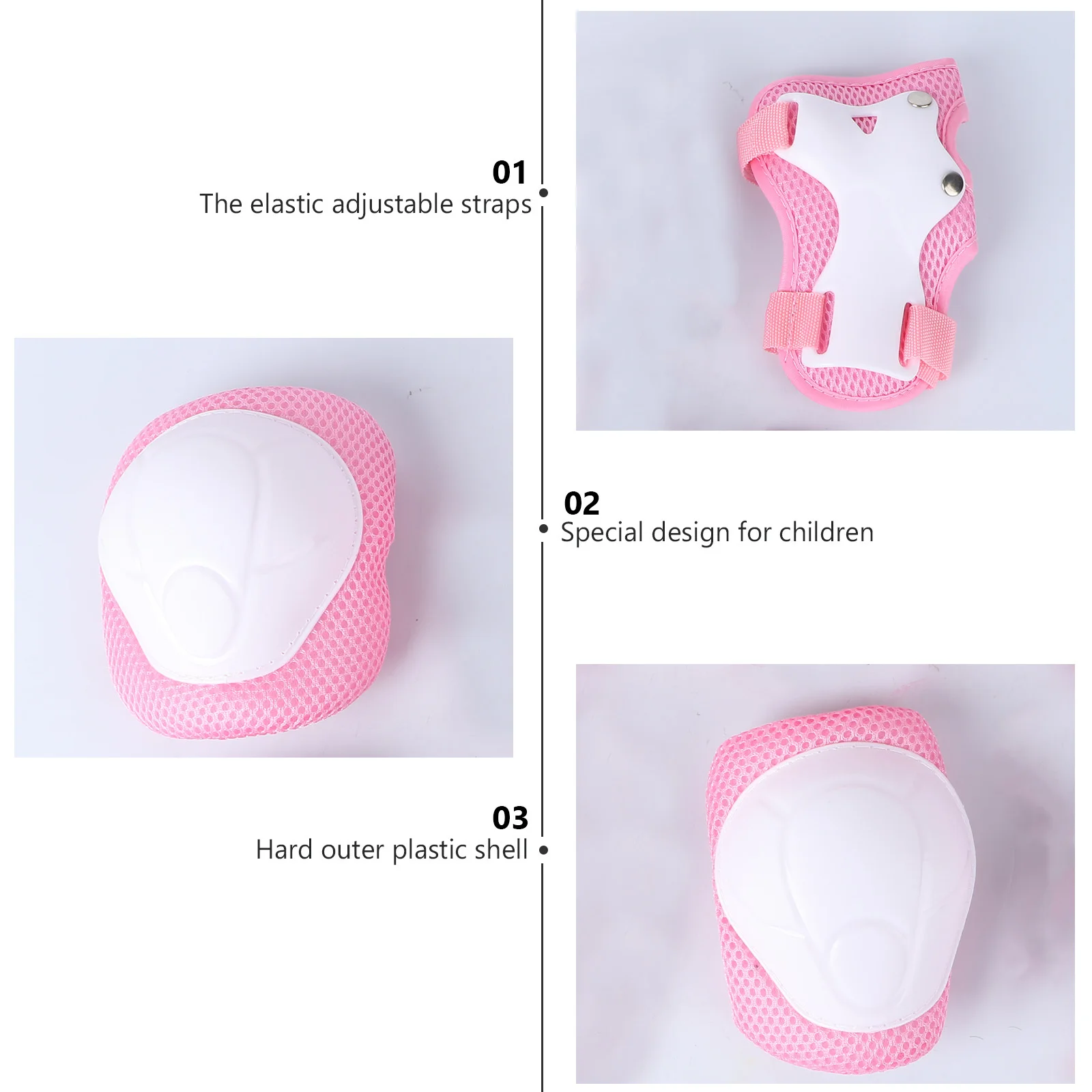 

Kids Knee Elbow Wrist Guards Set Yellow S Size Adjustable for Skateboarding Roller Skating Cycling Scooter Protective Pads Gear