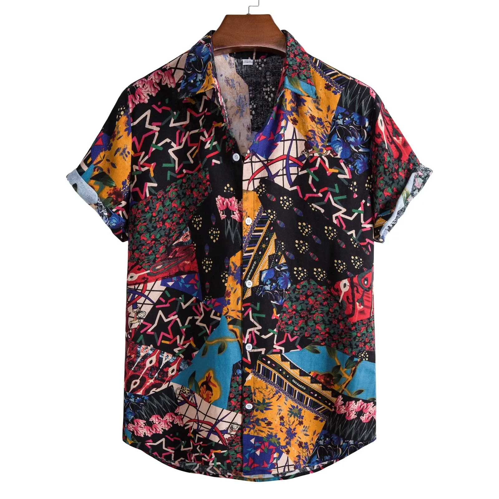 Camisas hawaianas de playa para hombre, Tops de manga corta con estampado 3D, estilo de solapa informal, ropa Retro importada, moda Floral