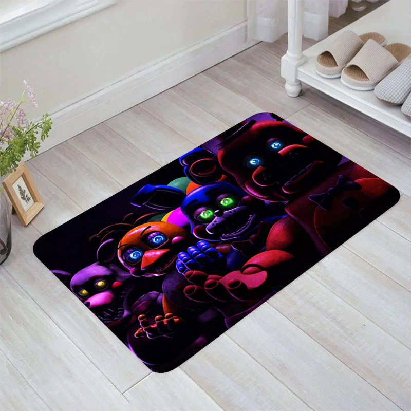 Five N-Nights At F-Freddys Game Floor Mat Kitchen Rug Rugs Home Carpets Doormat Entrance Door Aesthetic Room Decoration Balcony