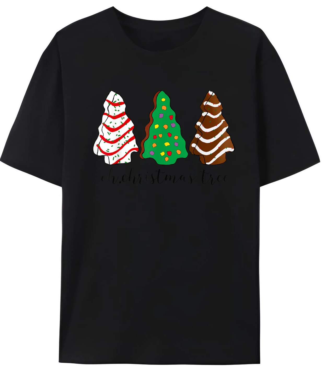 

Oh Chrismtas Tree Cakes Debbie Xmas Luxury Designer T Shirt Hip Hop Letter Print High Quality Summer Tops