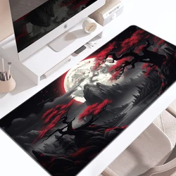 Darkness Red Moon Desk Mat Desk Pad Large Gaming Mouse Pad Multi-size Washable Non-Slip Stitched Edge Computer Keyboard Desk Mat