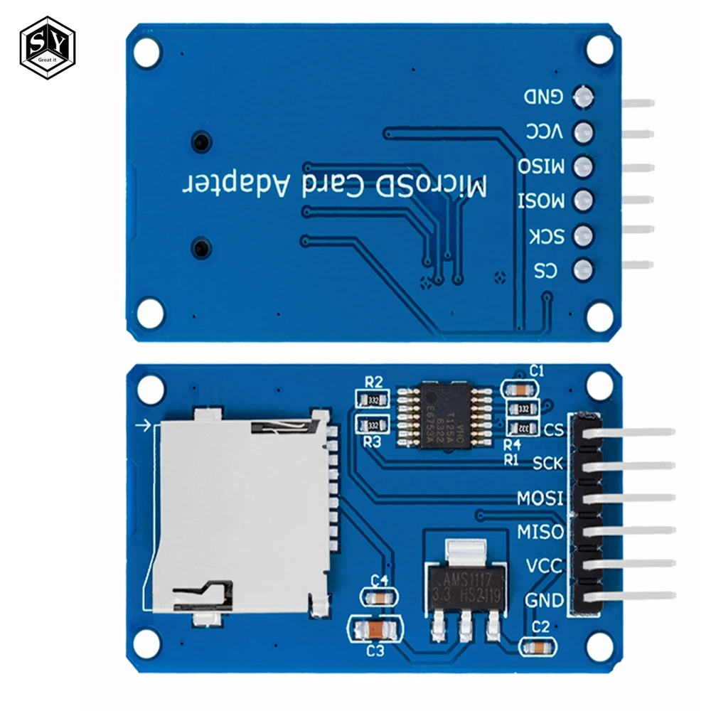 1 قطعة/5 قطعة لبطاقة Micro SD وحدة قارئ بطاقات TF صغيرة واجهات SPI مع رقاقة تحويل المستوى لاردوينو #6