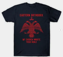 Eastern Orthodox Christian Men T-Shirt Short Sleeve Casual 100% Cotton Shirts Harajuku Mens T Shirts