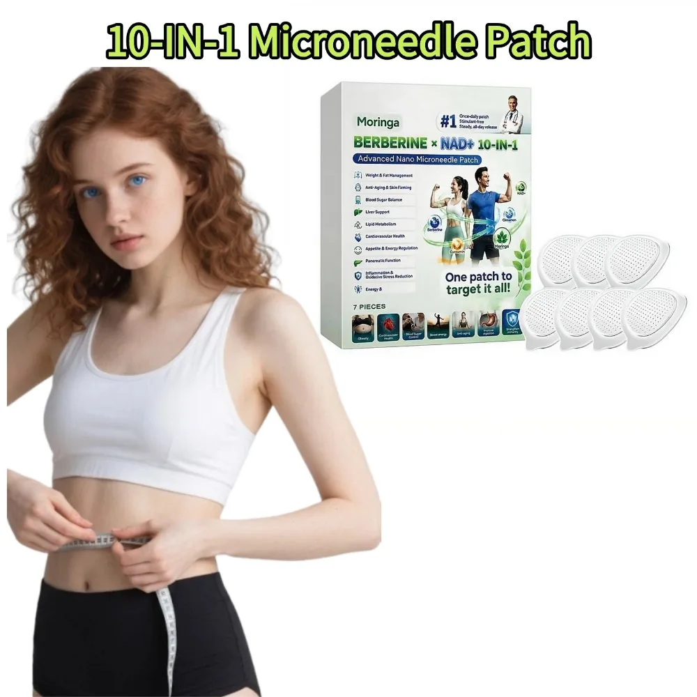 10-in-1 Moringa Nano Microneedle Patch Health Support Body Firming Nano Patch Natural Ingredients Microneedle Sticker 7PCS/box