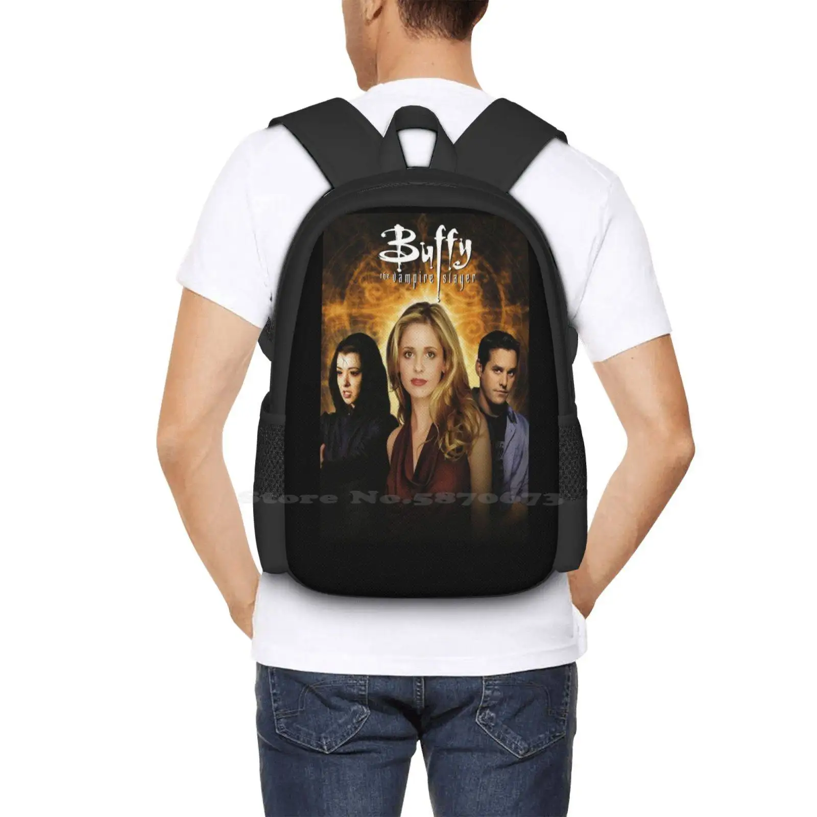 Buffy Teen College Student zaino Pattern Design Bags Buffy The Vampire Vampires Series anni '90 Vintage Logo Willow Love Btvs