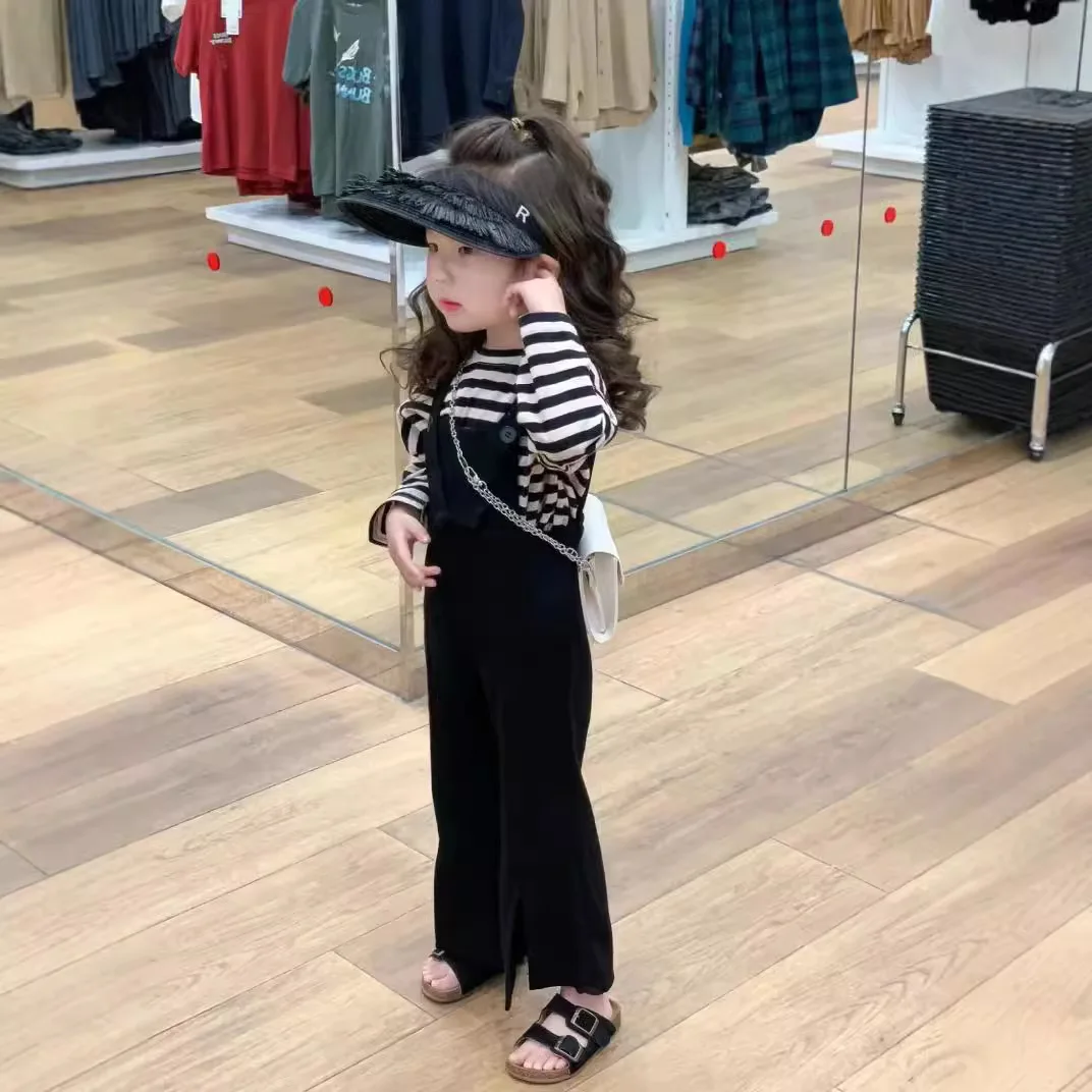 Girls Pants 2025 Autumn New Korean Version Leg Slit Casual Overalls Fashionable and Stylish Daily Casual Wear