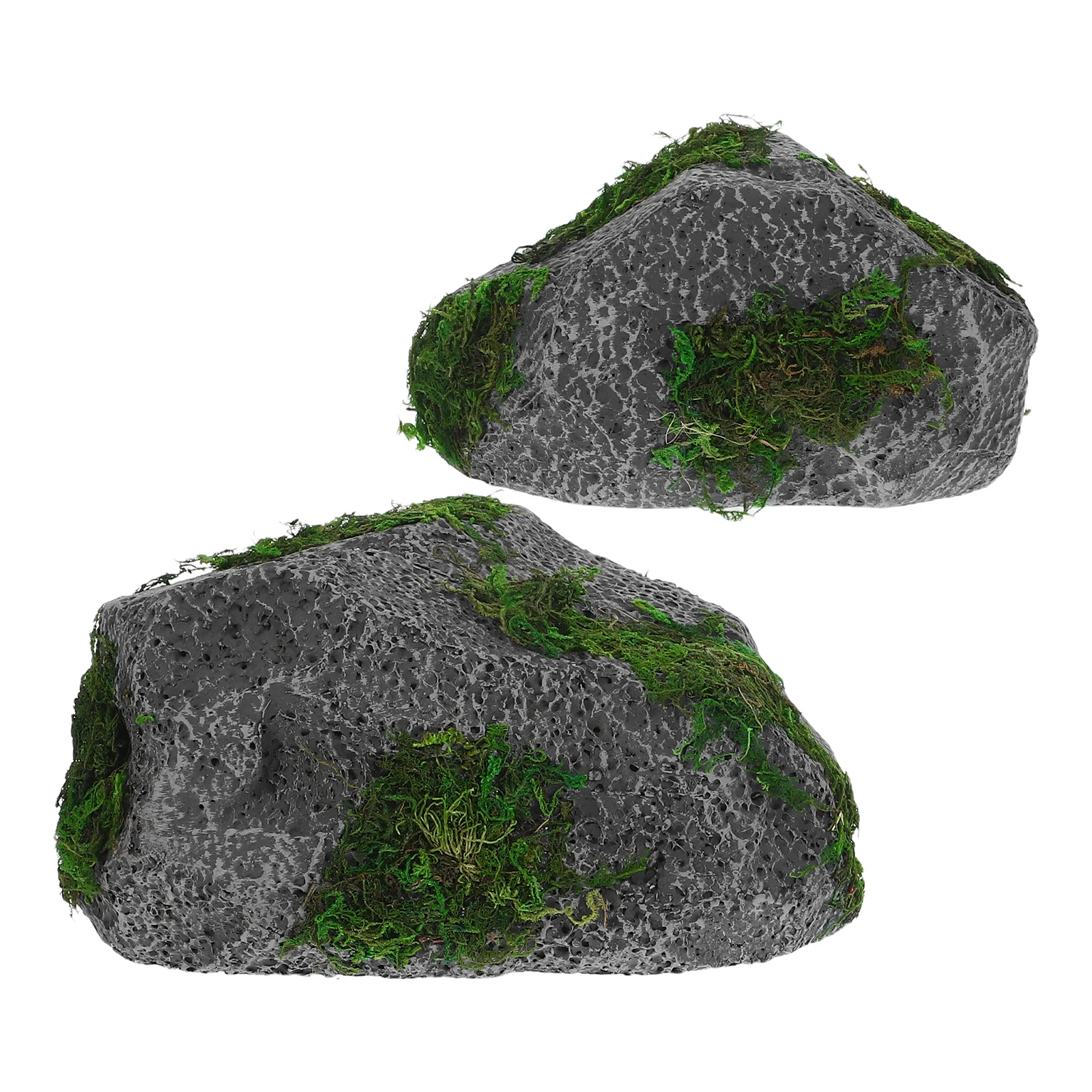 

2Pcs Realistic Artificial Rocks Foam Lightweight Fake Stone for Garden Landscaping Bonsai Fish Tank Decoration