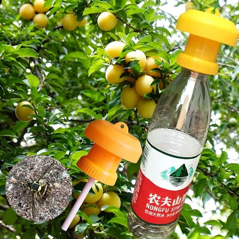 1/2PCS Fruit Killer Plastic Yellow Drosophila Trap Fly Catcher Pest Insect Control For Home Farm 6*6*2Cm
