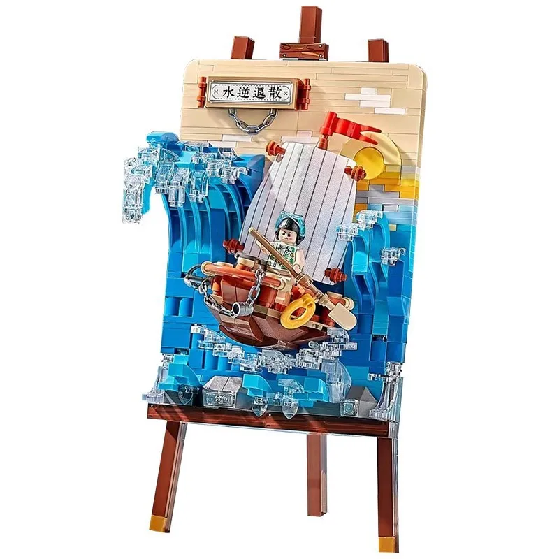 Loz Stereograph Series Water Reverse Retreat Building Blocks Assembling Small Particles Boat Model Educational Toys