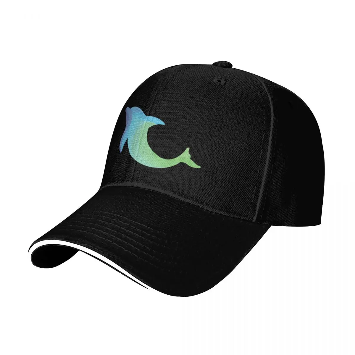 Colorful Jumping Rainbow Dolphin Baseball Cap Streetwear Hip Hop Trendy Vintage Retro Embroidered Lightweight Packable