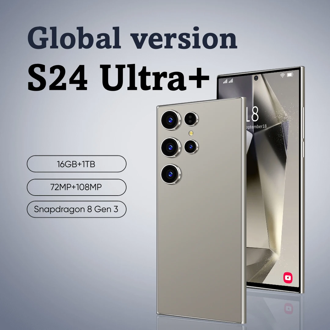 

Original S24 Ultra Smartphone 7.3-inch full screen 16GB+1TB Android 13.0 Snapdragon 8Gen3 8000mAh 72MP+108MP Global version