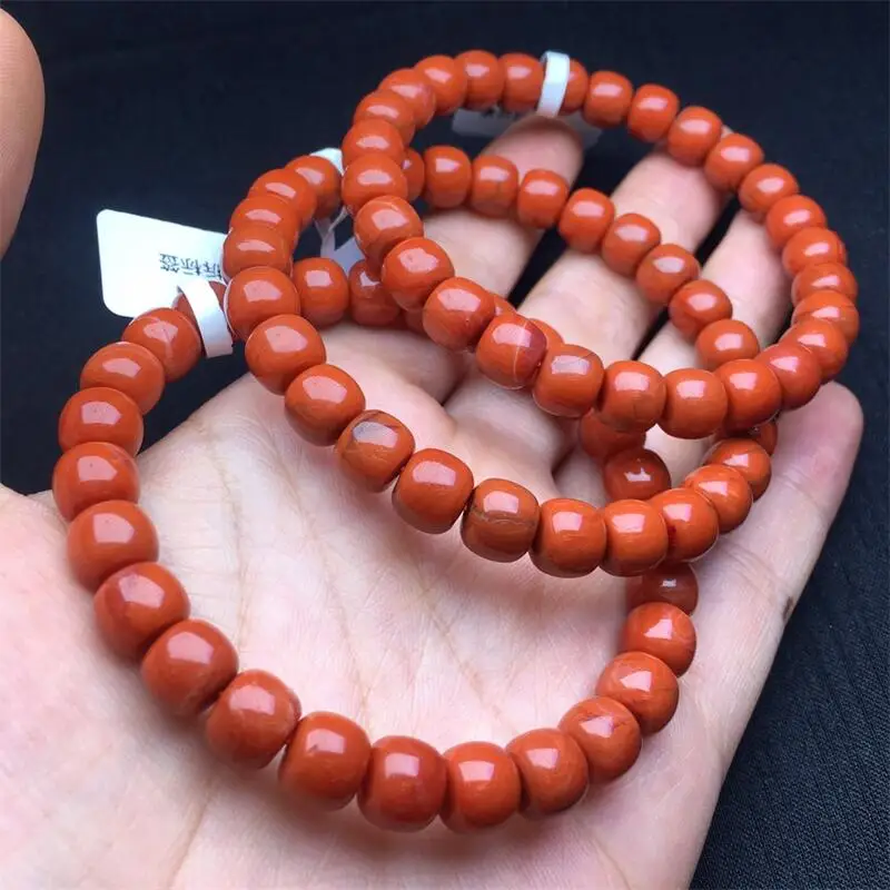 

8MM Natural Nanhong Agate Bead Bracelet Energy Crystal Aura Healing Fengshui Yoga Elastic Couple Jewelry Gift 1PCS