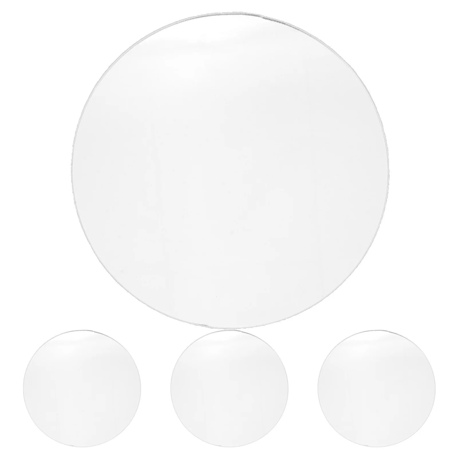 Lentilles de remplacement pour miroir de maquillage, feuilles rondes en acrylique transparent pour bricolage, artisanat de voyage, petits projets de miroirs, 4 pièces