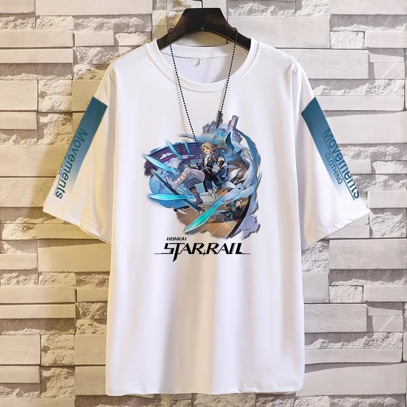 Anime Honkai: Star Rail Game Cos Silver Wolf Jinliu Clara Herta Yanqing Seele Etc. Casual Crew Neck Short Sleeve T-shirt