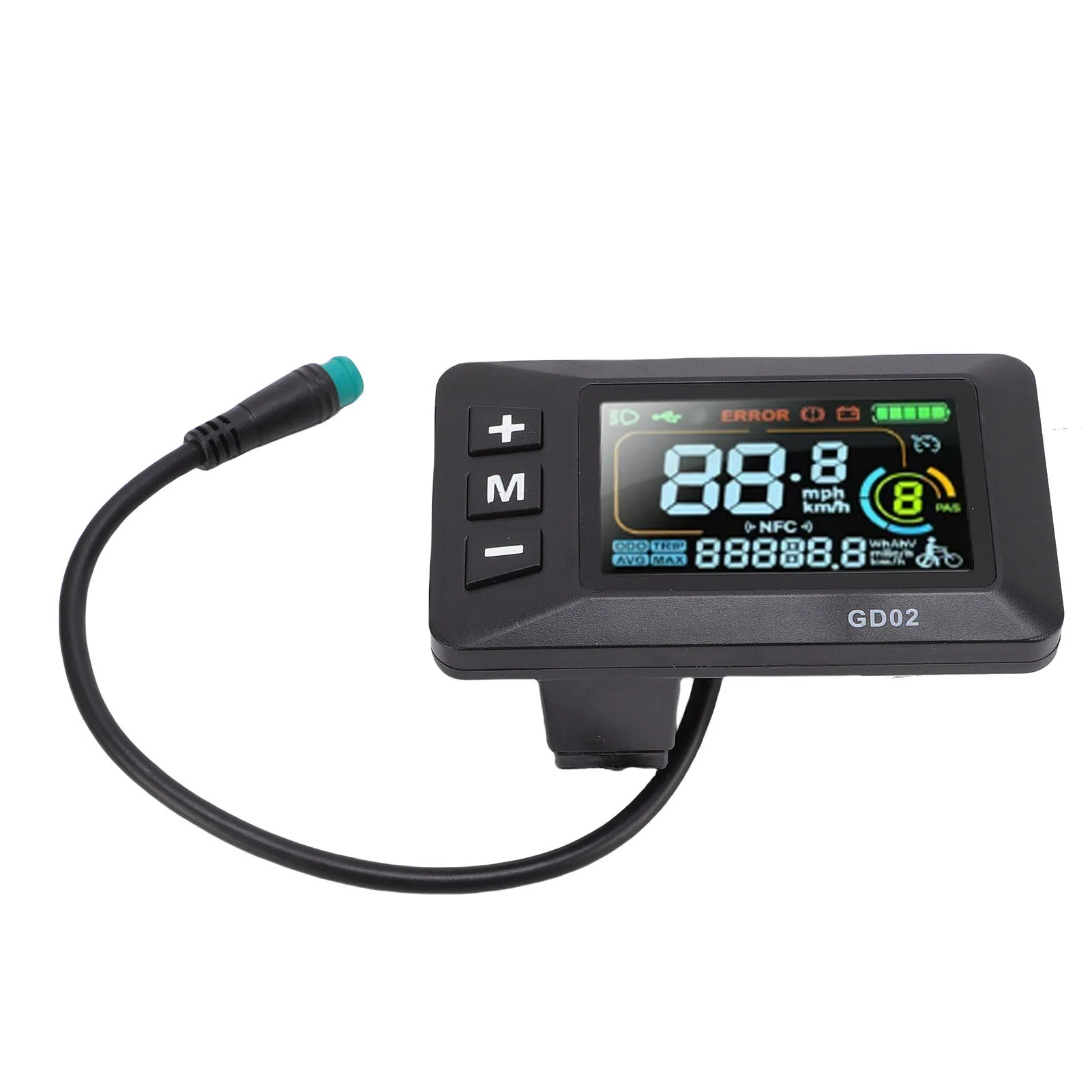 Electric Bike LCD Display Colorful 5 Cores Rain Proof Cable Electric Scooter LCD Display Dashboard for Cycling Accessories
