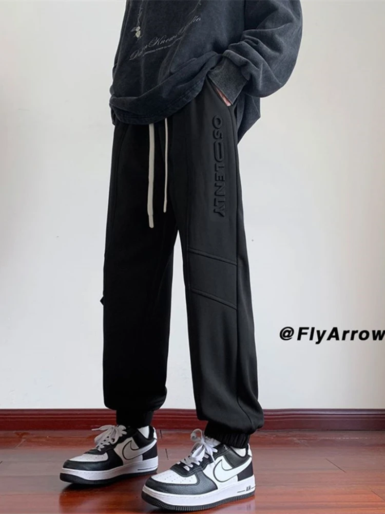 

Мужские спортивные брюки American Sle Heavyweight Steel Stamp Lettering Cuffed, свободного кроя, оверсайз, повседневные, для подростков