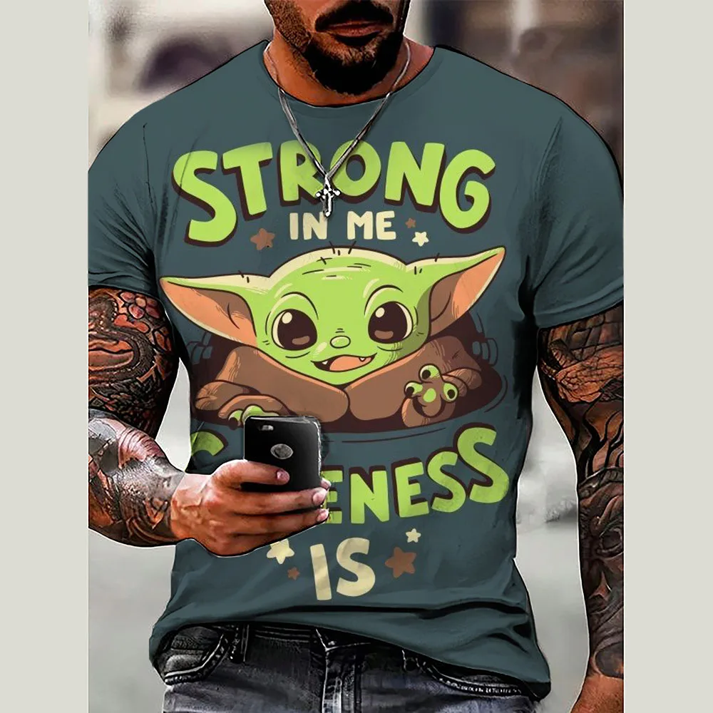 

Disney Boys Yoda T Shirt Mens Kids Children Tops Tshirt Short Sleeves Summer Baby Yoda Clothes Print Cartoon Tee Clothing