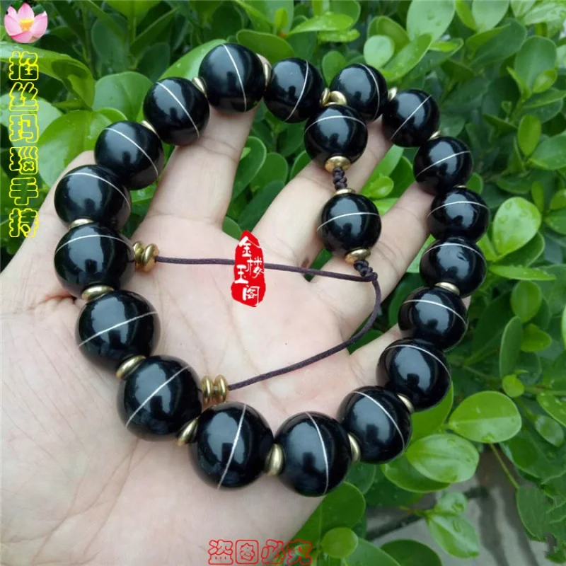 Factory Wholesale Exquisite Filigree Handheld First Line Agate Bracelet Prayer Beads Jewelry