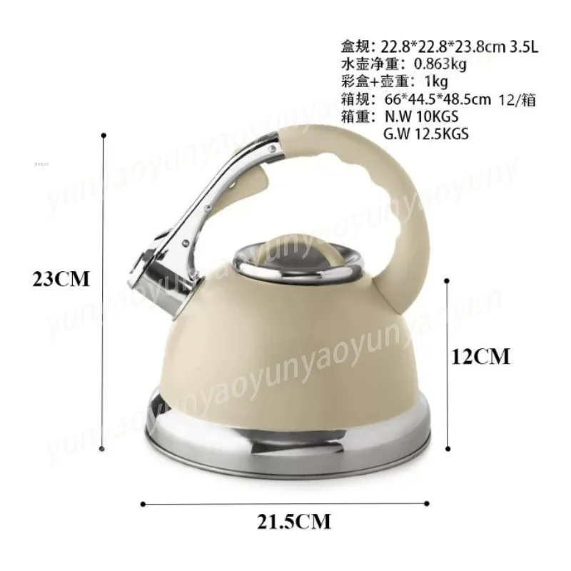 High-end Stainless Steel Whistling Kettle Stylish Stove Top Kettle for Household Kitchen Use