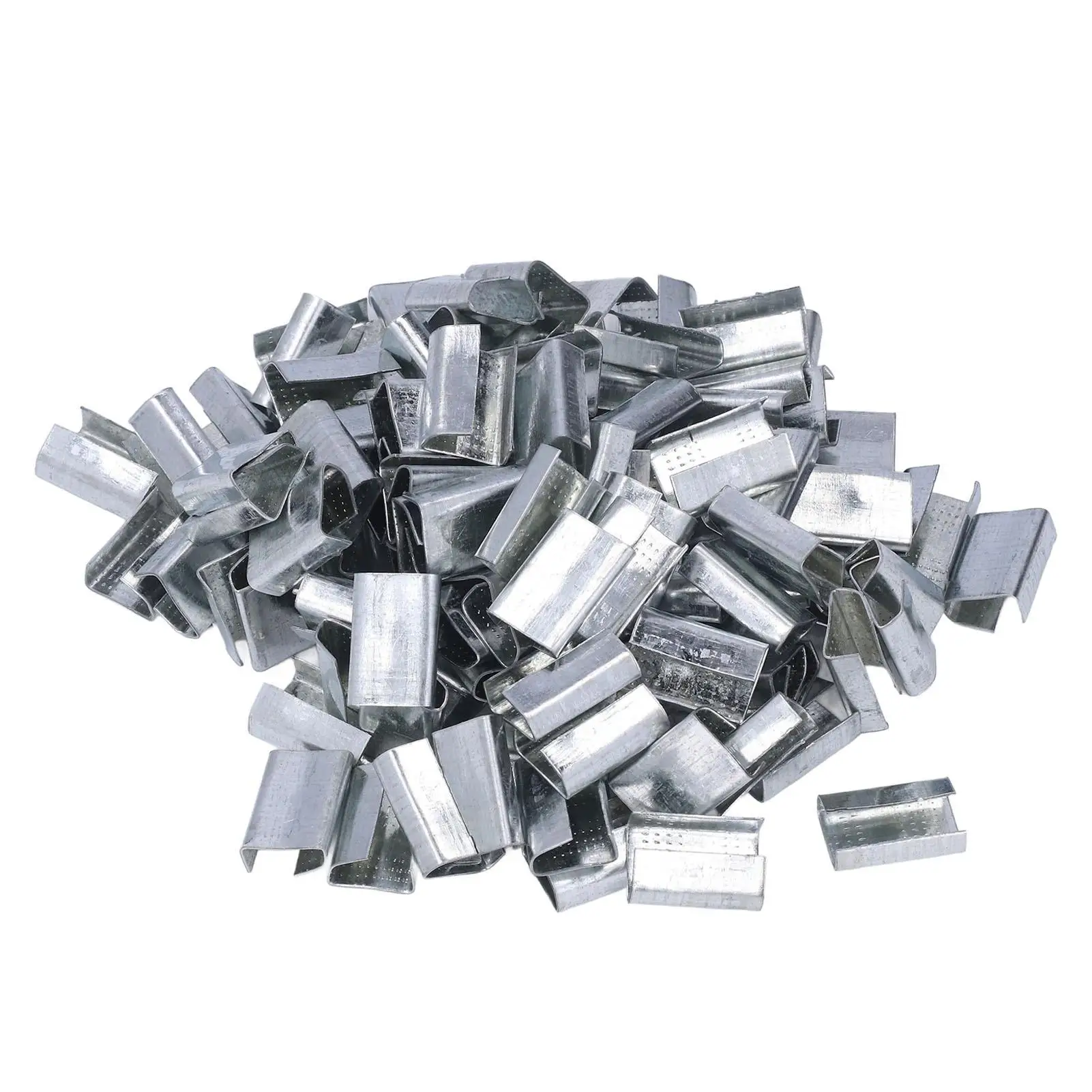 Galvanized Steel Strapping Buckle for 16mm PET Strap Packaging Seals Power Tool