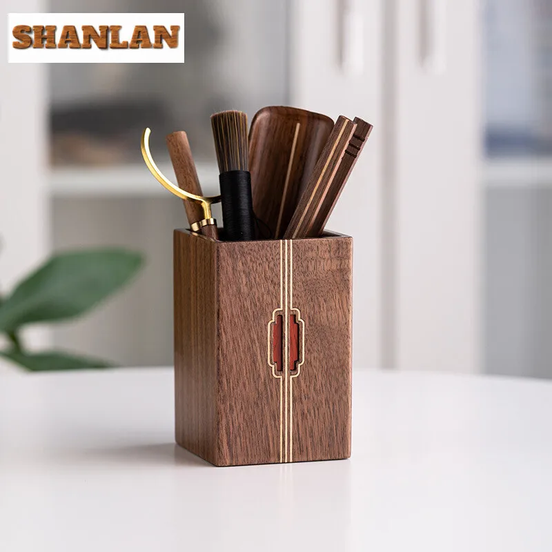 Chinese Walnut Handmade Tea Appreciation Lotus Tea Tea Clip Tea Ceremony Six Gentlemen High-end Tea Set Accessories Storage Box