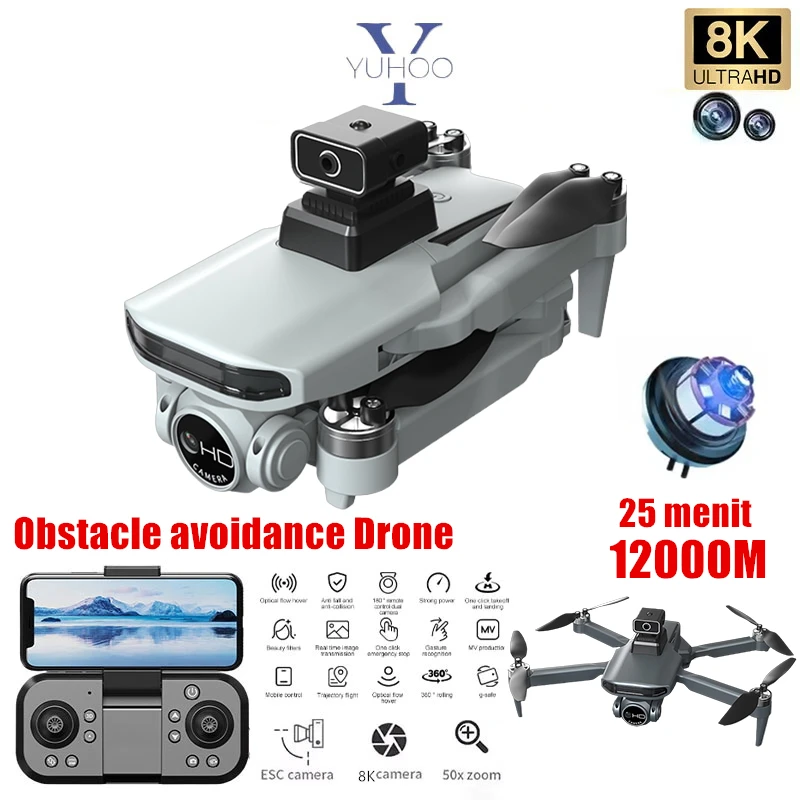 

New X37 Drone 8K Professional HD Camera Optical Flow 5G WIFI FPV 360° Obstacle Avoidance Brushless RC Quadcopter