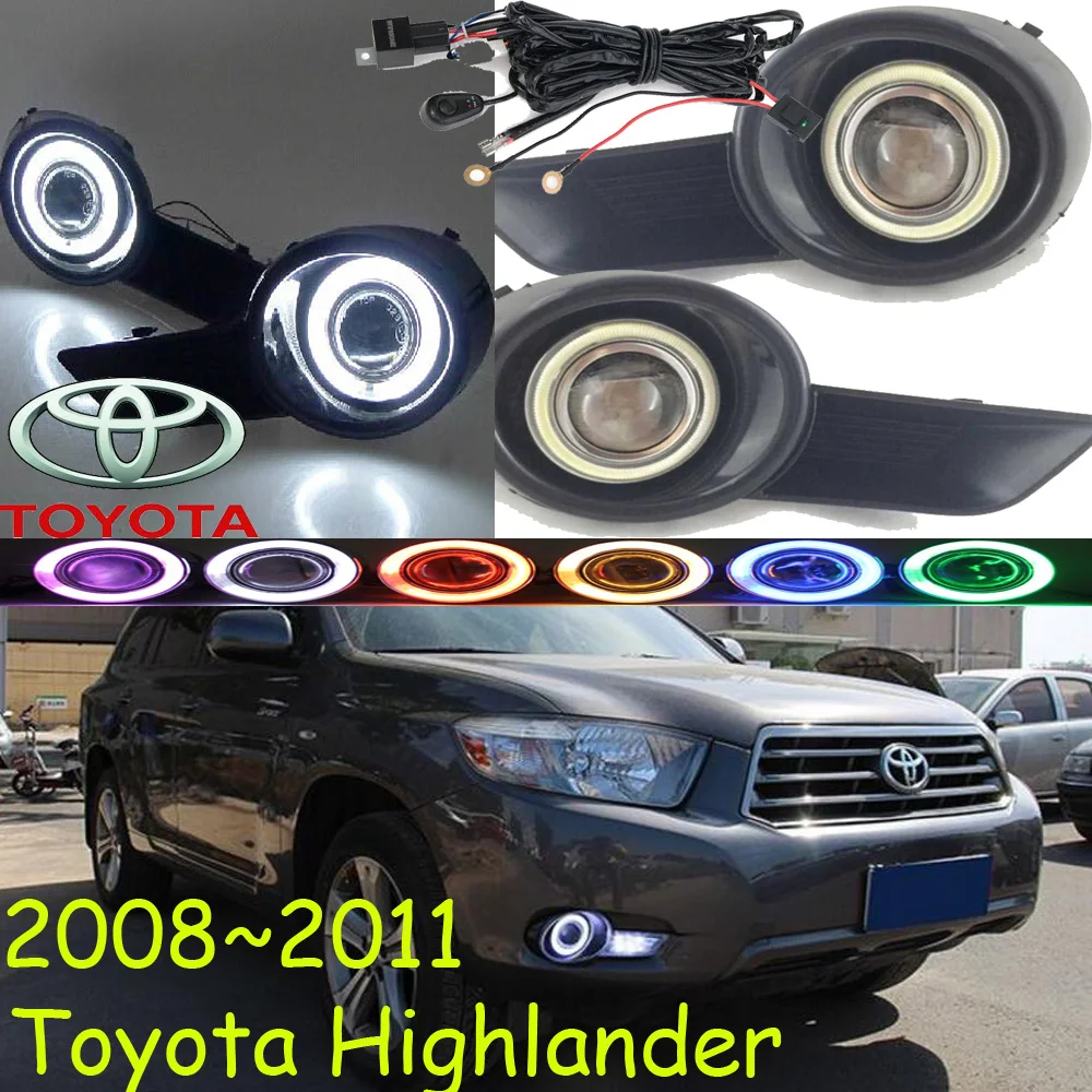 

car bumper kluger headlight for Toyota Highlander fog projector lens light 2008~2011y car accessories CCFL Highlander headlamp