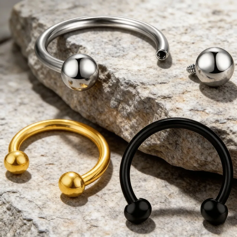 

G23 Titanium Metal Horseshoe Fake Nose Ring C Clip Septum Lip Ring Hoop Real Piercing Jewelry for Women And Men