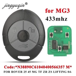jingyuqin 433Mhz Car Remote Key for Rover 25 45 MG 3 TF ZR ZS Lifting 2003+ Auto Keyless Control Fob 3 Buttons