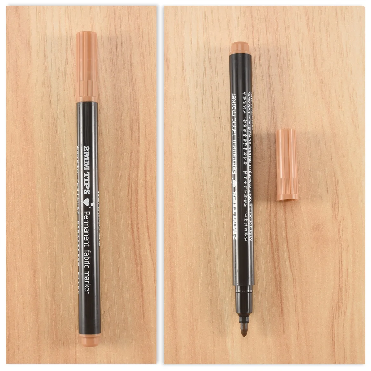 Y14A1 x Fabric Marker Pens Permanent Colors For DIY Textile Clothes T-Shirt Shoes brown