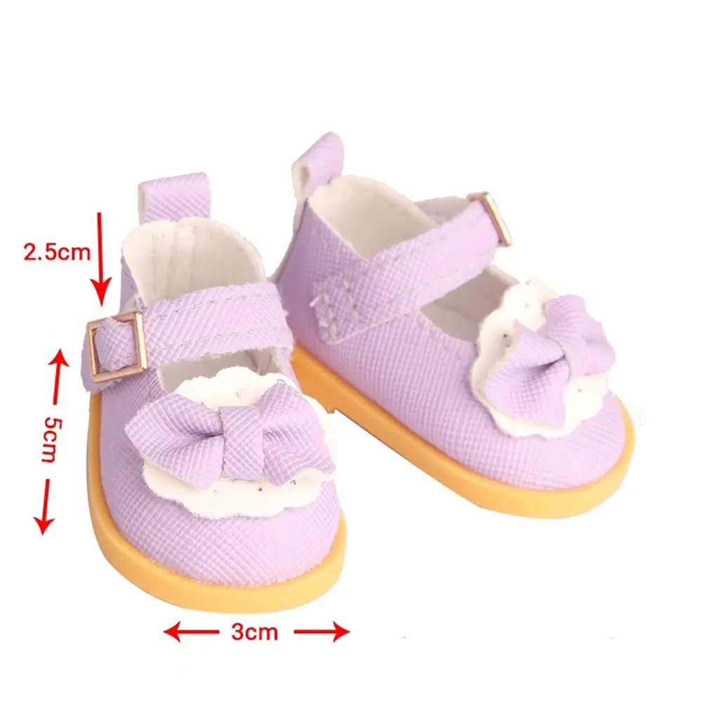 Cute Kids Toy Cotton Doll Bow PU Leather Doll Boots Dolls Shoes Mini Shoes Dolls Accessories