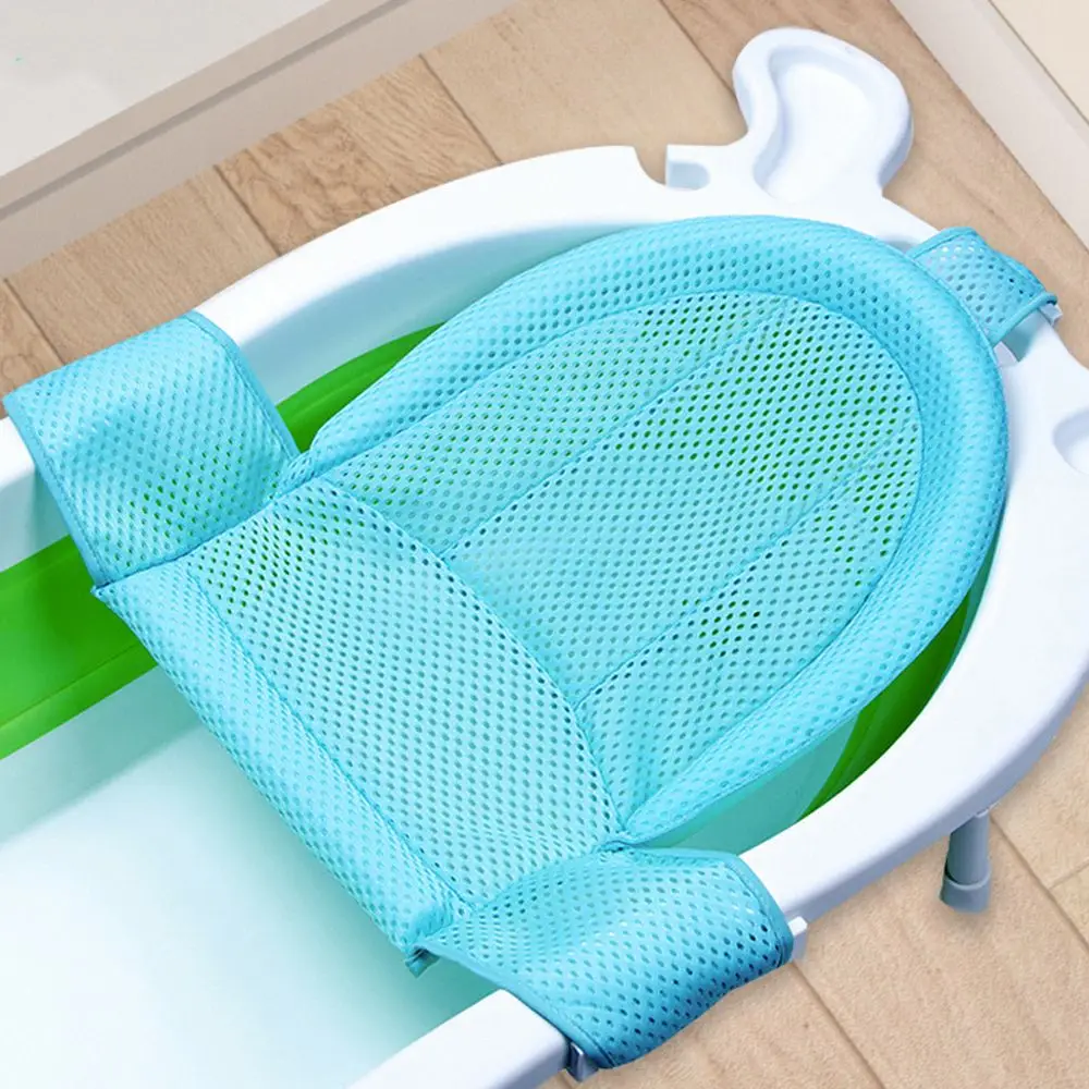 Soporte de baño antideslizante plegable tipo T, cojín de malla para baño de bebé de seguridad, cuna de ducha para recién nacido, juego de bañera, alfombrilla de soporte para ducha