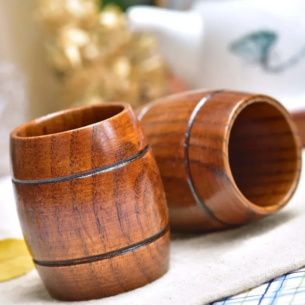 Japanese Date Wood Cups Solid Wood Mugs Restaurant Sake Cups Vintage Heat-insulated To-go Cups Household Teacups