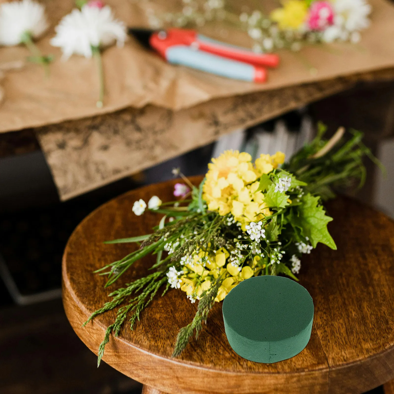 10pcs Cylindrical Floral Foam Blocks for Dry Flowers, Bouquet Base & DIY Arrangement, Wedding Decoration